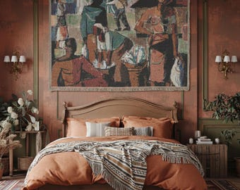 Vintage Europees Wandtapijt Oude Wereld Slaapkamer Decor Geweven Katoen Kunst Antiek Textiel Muur Opknoping Gezellig Traditioneel Home Decor