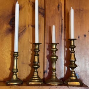 Vintage Kerzenständer aus massivem Messing