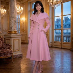 knee length dresses for ladies BEAR HUG LUXE FAUX FUR TRENCH COAT IN PINK – AKIRA main image 0
