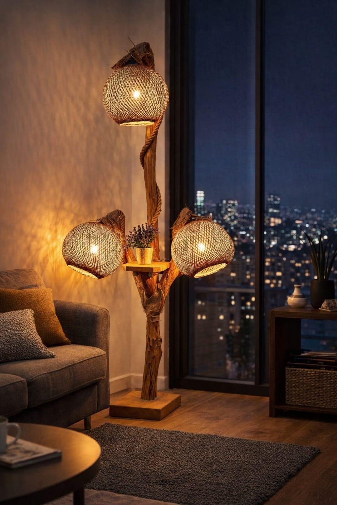 Surprising Natural Wood Floor Lamp Images