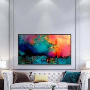 Elementos Sagrados | Nº 3 Exclusivo Série Eternidade 1 de 1 | Arte de Parede Digital Abstrata, Colorida e Vibrante, Estilo Boho Moderno, Imprimível em Alta Resolução 8K jWise