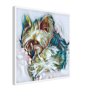 Sleeping Yorkie Dog Gift Fine Art Abstract Print Gallery Wrapped Canvas Ready to Hang Yorkshire Terrier Lover Gifts XL Medium by jWise