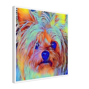 Canvas Print Abstract Art Yorkshire Terrier Puppy Dog Mom Dad Yorkie Lover Gift Small Large 1.5" Thick Gallery Wrapped No Frame Needed