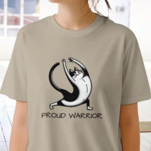 Cute Funny Cat Yoga Class Shirt Cat Mom Lover Tee Gift for Her Him Crazy Cat Lady Meditation Namaste New Crewneck T-shirt | Gildan® 64000
