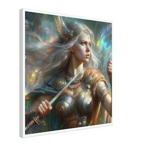 Canvas Print Freya Freyja Nordic Norse Goddess of War Love Magic Fertility Shamaness Spiritual Witch Painting Mystical Art jWise