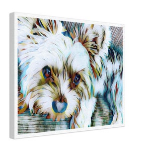 Small Gift Size Canvas Print Sold by Artist Yorkie Yorkshire Terrier Puppy Dog Mom Dad Gift