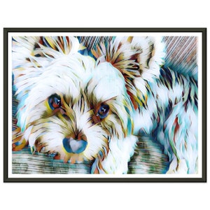 Framed Poster Print Yorkie Yorkshire Terrier Puppy by jWise - Premium Matte Paper Aluminum Metal Framed Poster 18x24 and 24x32