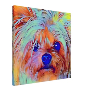 Canvas Print Abstract Art Yorkshire Terrier Puppy Dog Mom Dad Yorkie Lover Gift Small Medium Large Gallery Wrapped Slim No Frame Needed
