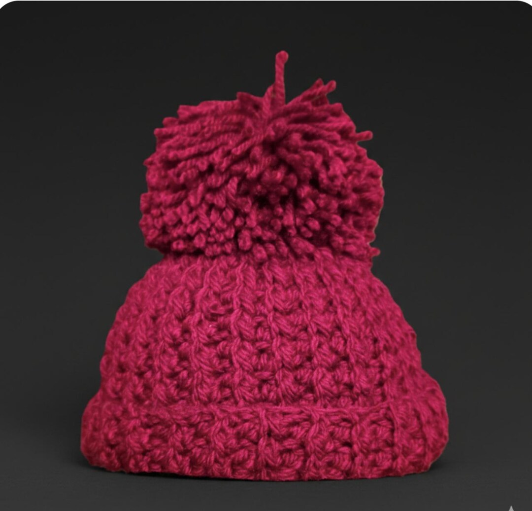 Handmade Cherry Maxi Pompom Hat - Etsy