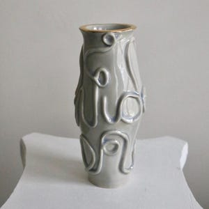 Doodle Hand Writing Ceramic Vase | Sculptural Scribble Statement Vase | One of a Kind Art Pottery | Vida