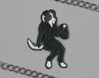 Latex harige sticker | Latexsticker: