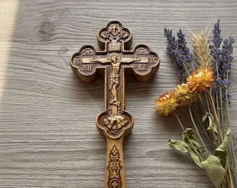 Handmade wooden cross made of beech wood 12 inches