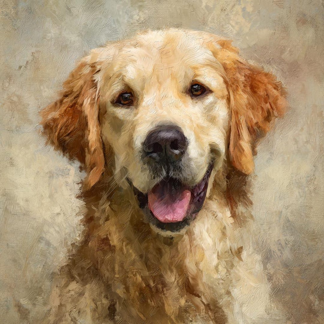 Custom Pet Portrait Oil Painting on Canvas Commission Dog Portrait From ...