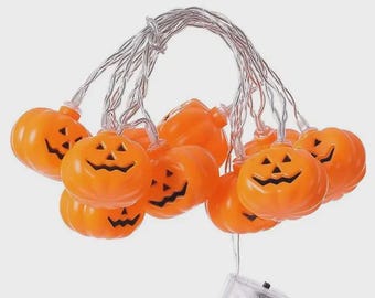 halloween pumpkin lights, String Lights, Fall Halloween Party Decor,  Halloween Pumpkin LED String Light | 10 LED
