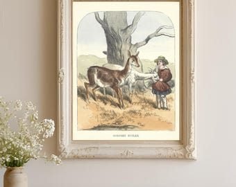 Pastorale Szene Bilderbuchkunst - Retro Nature Art - Antike Chromolithograph Illustration