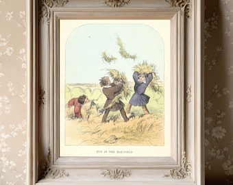 Pastoral Szene Bilderbuch Kunst - Europäisch Rustikal - Antike Chromolithograph Illustration