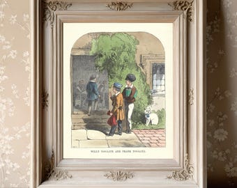 Spielzimmer Dekor aus dem 19 Jahrhundert Bilderbuch - Antike Chromolithographie Illustration