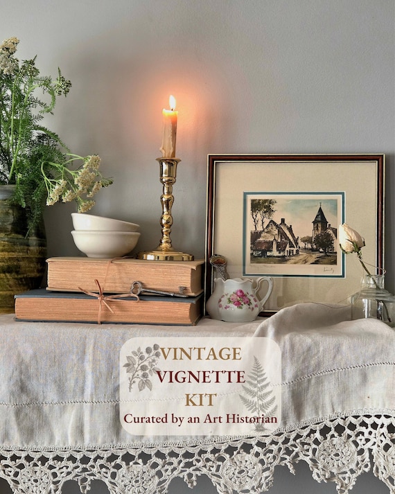 Curated Vintage Vignette Kit | English Cottage | Study Room Décor