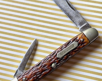 Vintage Cattaraugus Pen Knife – Bone Stag Handle, Stainless Blades