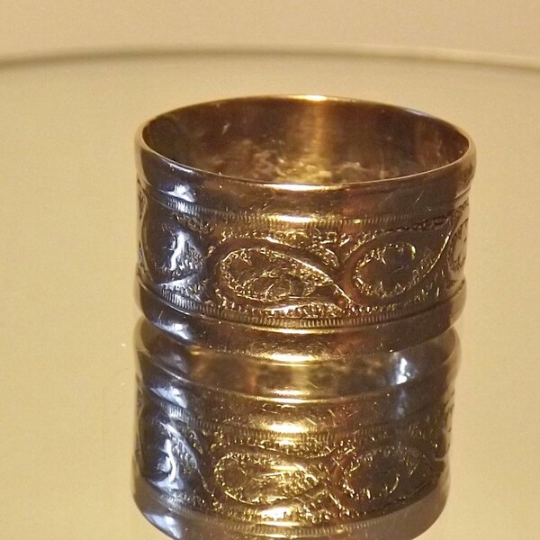 Antique 14K Wide Band Ring/1800's/ Yellow Gold/Wedding