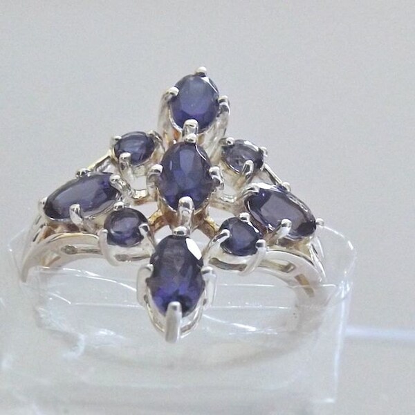 Estate Sterling Silver Iolite Ring/1 Carat