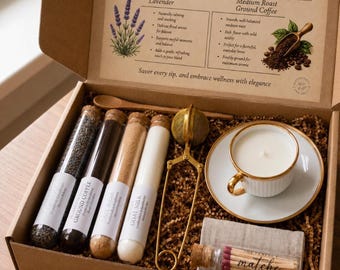 Tea Lover Gift Box | Luxury Herbal Tea Gift Set with Candle, Match Jar & Tea Infuser