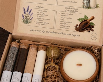 Stress Relief Gift Box for Women | Relaxing Herbal Tea, Tea Infuser & Candle Set