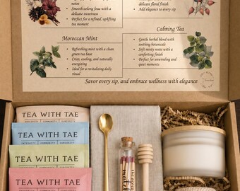 Comfort Care Package for Women | Herbal Tea Gift Box with Honey & Candle