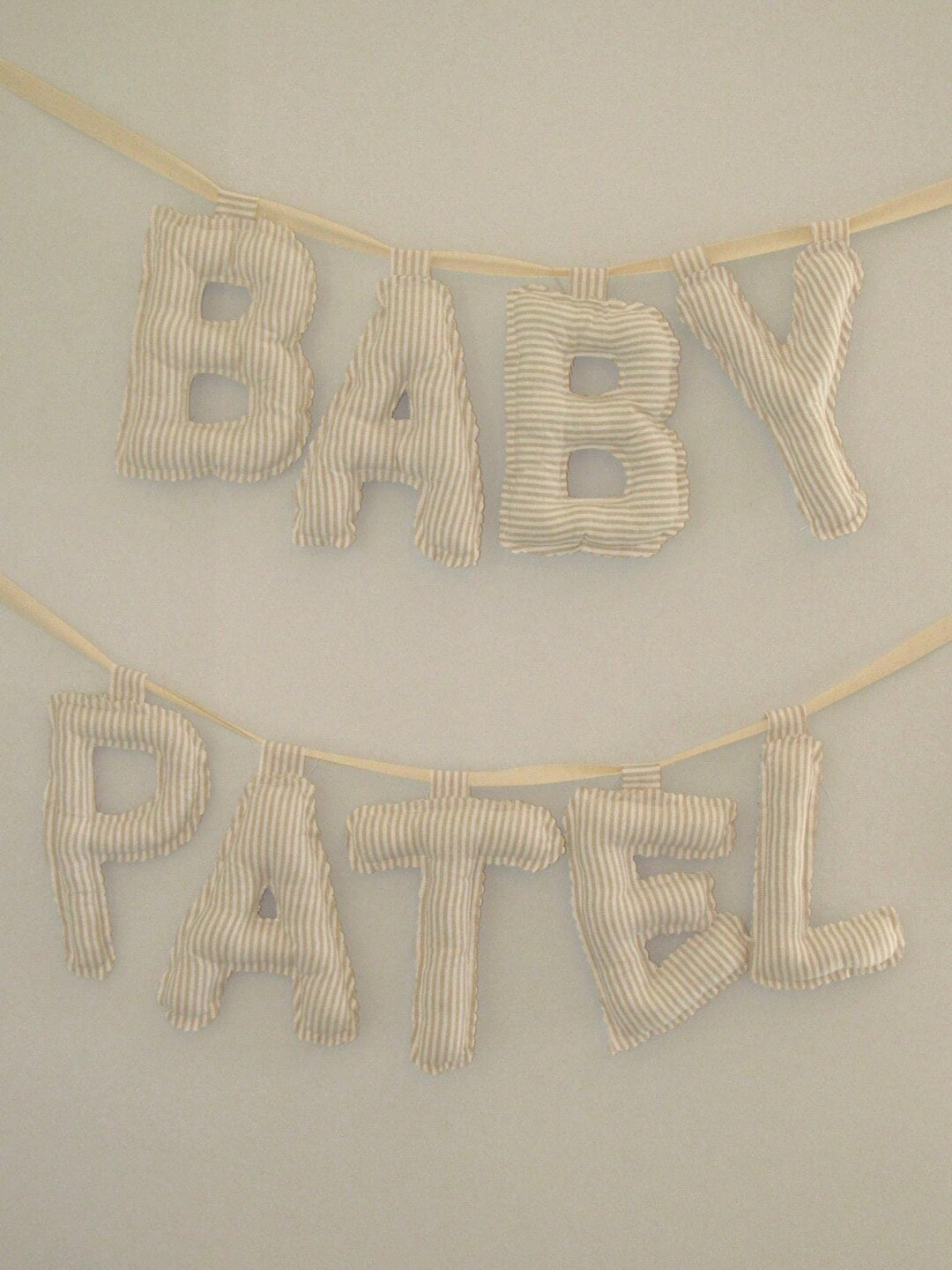 Puff Banner Puff Letter Banner, Handmade Cotton Decor, Scalloped Edges, Birthday ...