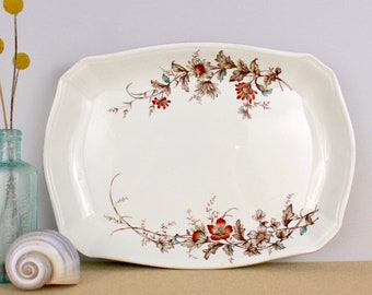 Antique Ridgways Buckingham Floral Transferware Ironstone Platter