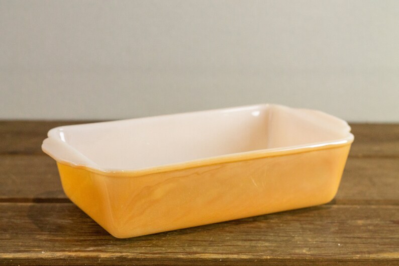 Fire King Peach Lustre Bakeware Collection 1 Qt Loaf Pan 1.5 Etsy