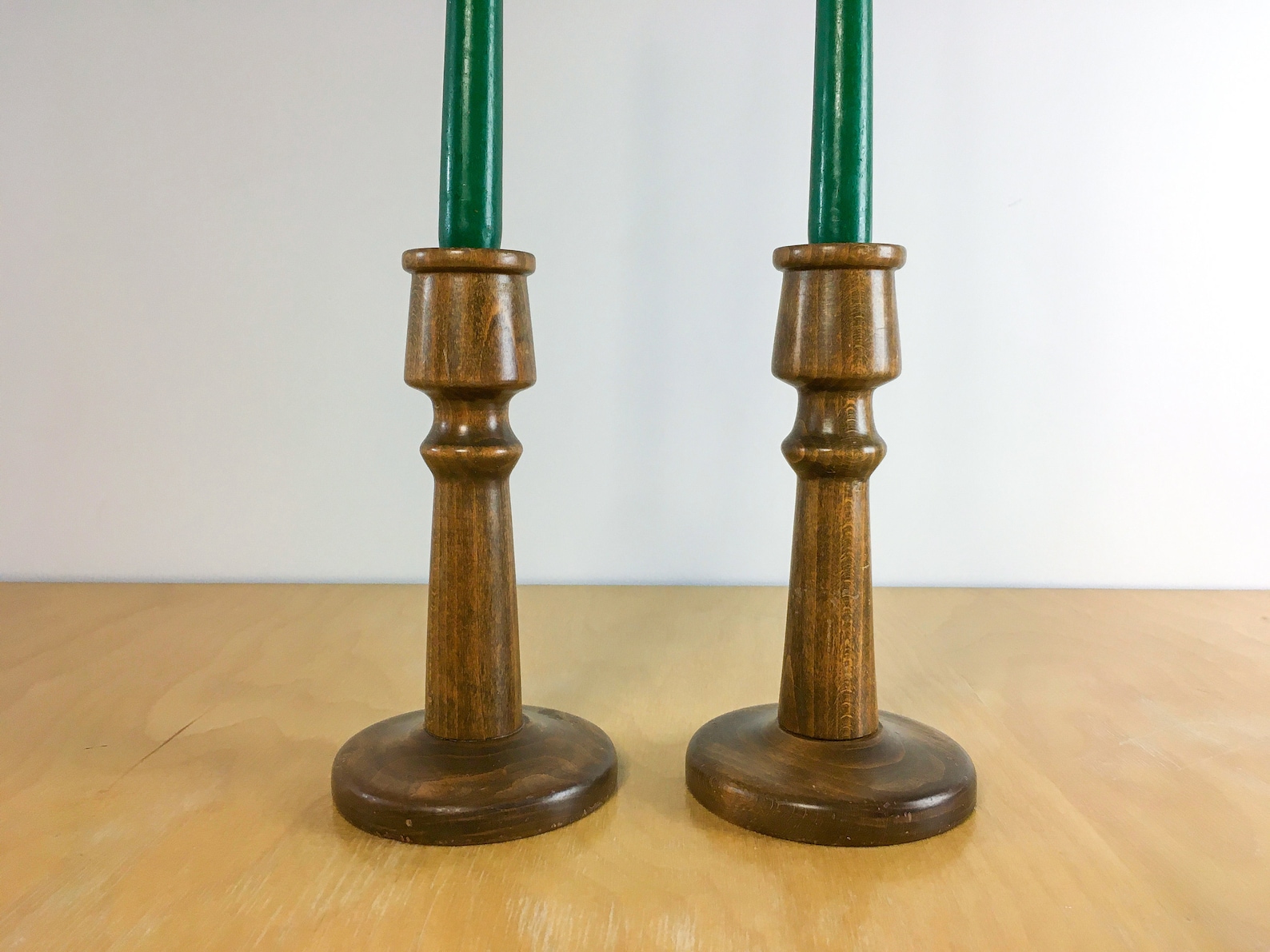 Pair of Handmade Wooden Candlesticks 8.5 Tall Vintage Etsy