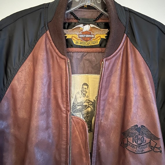 Vintage 1980s Harley Davidson Leather Bomber Motorcycle Jacket