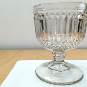 Vintage 5.5 Ribbed Compote, Clear Pressed Glass Footed Pedestal Bowl Apothecary Candy Dish image 5