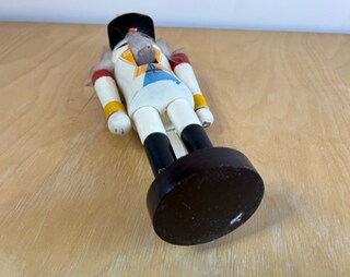 Schiaccianoci In Legno Soldato Dipinto A Mano Veemoon - Decorazione Natalizia 25 Cm - Stile Tradizionale
