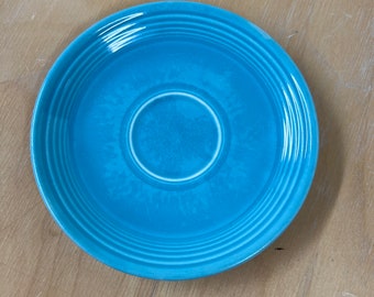 Fiestaware 6&quot; Teacup Saucer VINTAGE 1940s Original Color – Turquoise – Antique Ceramic Fiesta Replacement