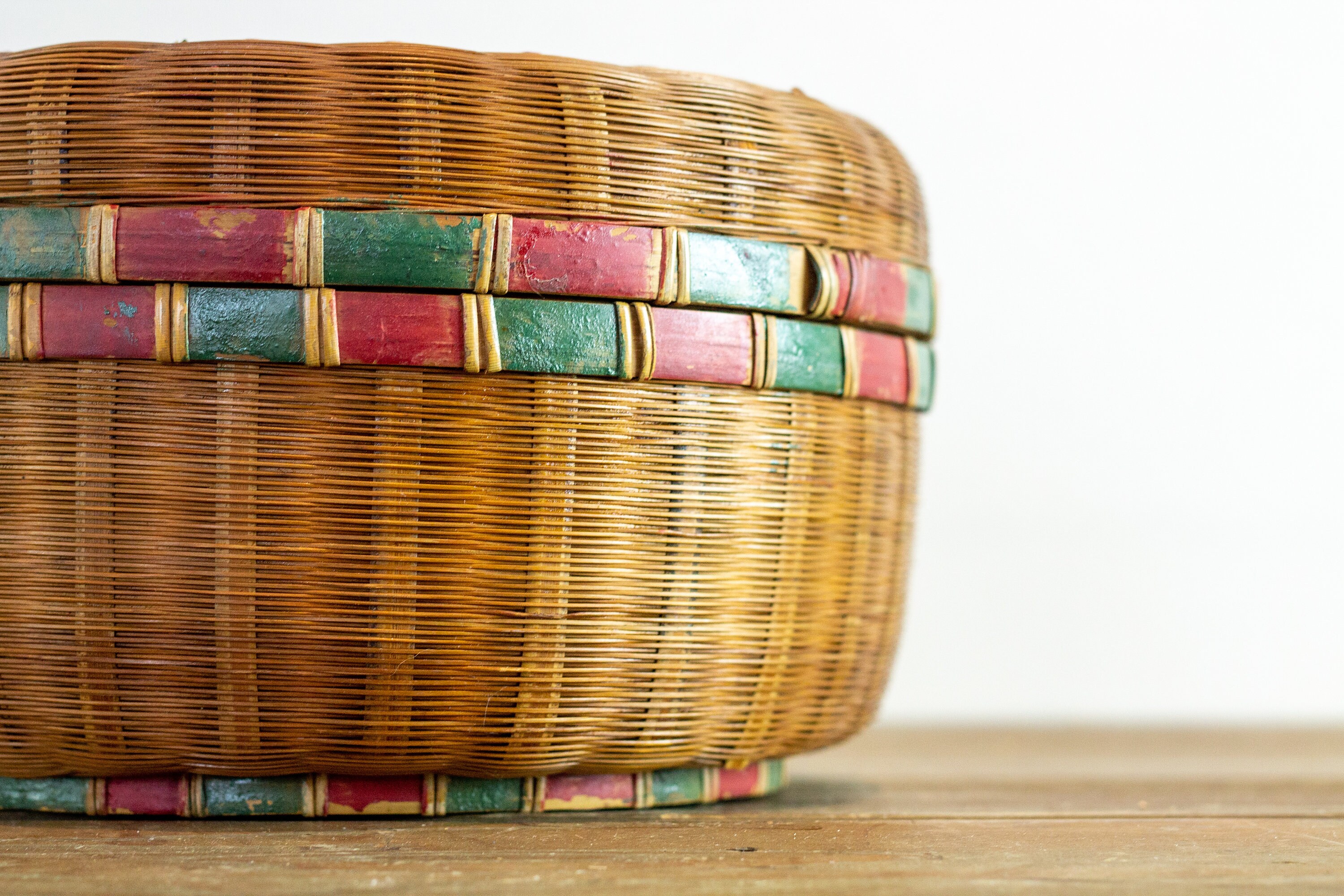 Cesta de mimbre vintage tejida a mano africana con tapa Etsy