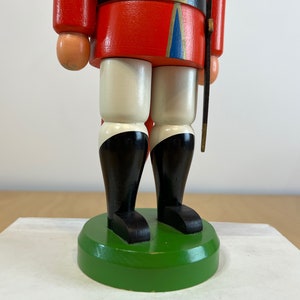 14 Soldier Nutcracker, Vintage Red and Gold Hand Painted Wood Figurine, Traditional Holiday Christmas Decor image 6