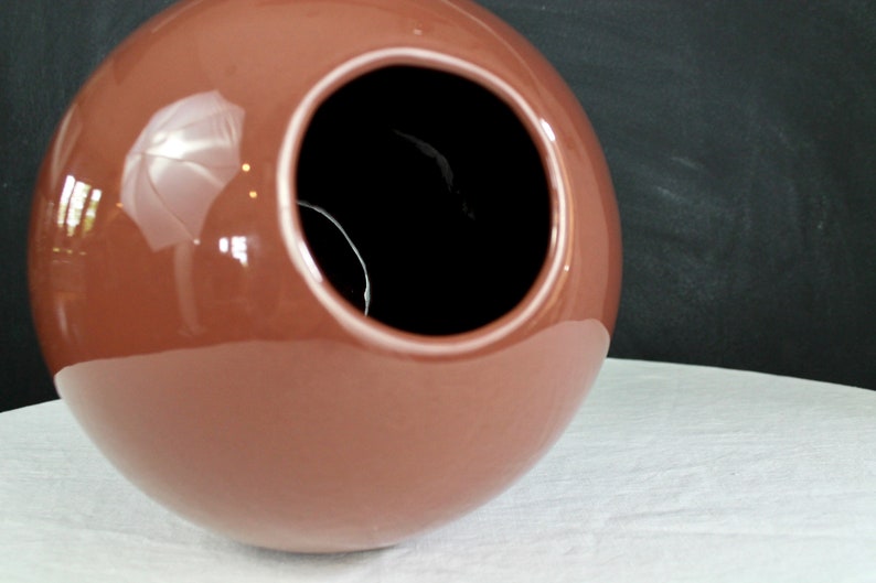 Haeger Ceramic Ball Vase 4306, Round Sphere Orb, Vintage 80s Mod Decor, Multi Colors & Sizes, Grey, Navy Blue, Light Blue, Mauve, Pink Medium Mauve Rose