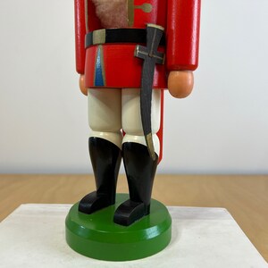 14 Soldier Nutcracker, Vintage Red and Gold Hand Painted Wood Figurine, Traditional Holiday Christmas Decor image 7
