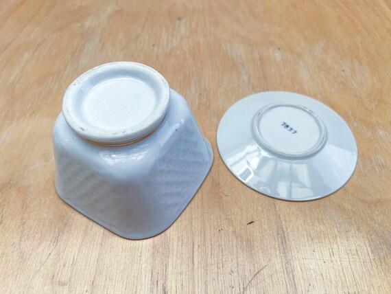 Small Vintage Trinket Dish Set, White Porcelain w… - image 4