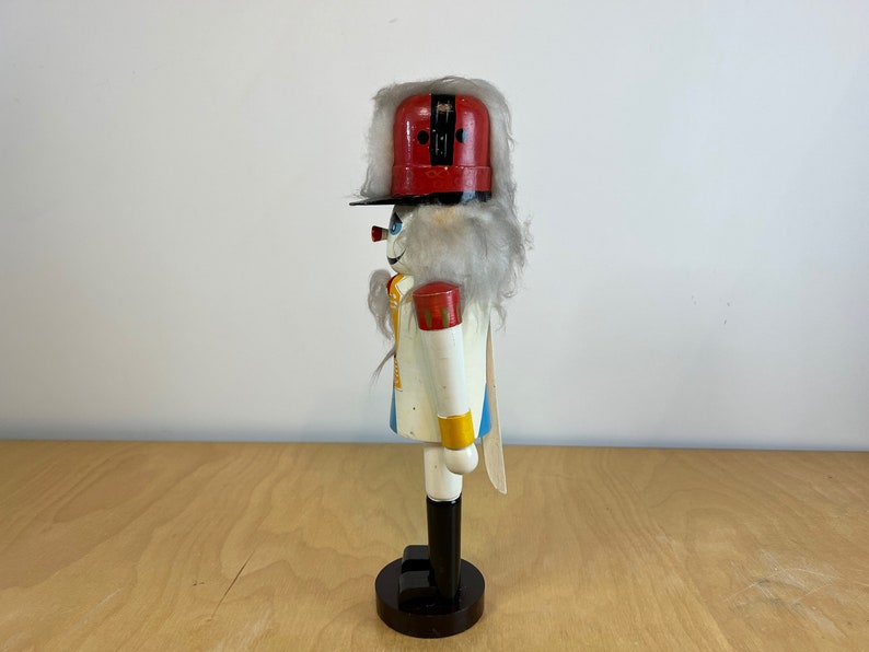 15 Soldier Nutcracker, Vintage Hand Painted Wood Figurines with White, Red and Yellow Accents, Traditional Holiday Christmas Decor image 2