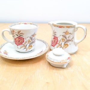 Vintage Floral Porcelain Tea Pot, Cup & Saucer 3 Pc Set, CERANOVA Eschenbach Handcrafted Germany image 4