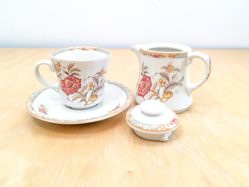 Vintage Floral Porcelain Tea Pot, Cup & Saucer 3 Pc Set, CERANOVA Eschenbach Handcrafted Germany image 4