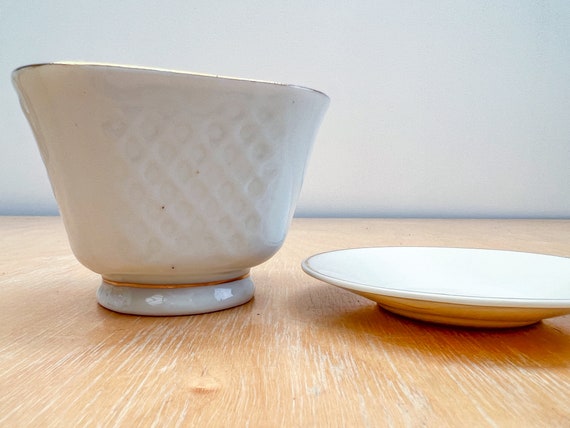 Small Vintage Trinket Dish Set, White Porcelain w… - image 6
