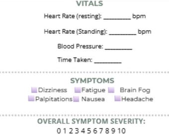 POTS Symptom Tracker Printable | Dysautonomia Daily Log | Heart Rate & Blood Pressure Tracker | Fillable PDF