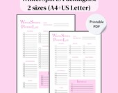 Winter Sports Packing List Printable | Ski Trip Checklist Template | Snowboard Vacation Planner | Travel Organizer PDF | A4 US Letter | Pink