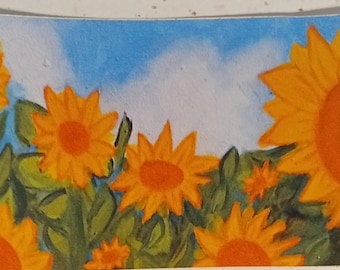 Sunflower Painting, Floral Still Life sticker