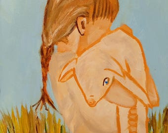 Girl with a sheep