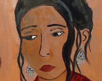 The woman with the silver earring